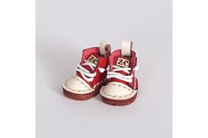 XiDonDon Doll Shoes High Top Handmade Leather Shoes for Ob11,Body9,GSC,Small 1/12bjd Ball Joint Doll Accessories (Red)