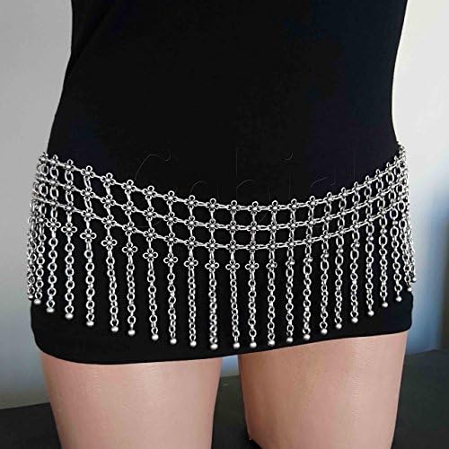 Handmade Silver Plated Metal Authentic Belt Unique Design Chain mail style