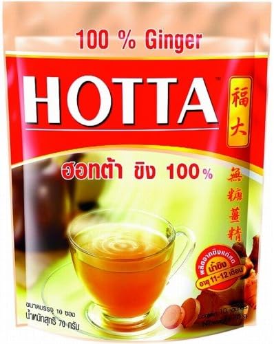 Ginger Powder 100% Hotta 70 G (7 G. X 10 Sachets) Best Seller of Thailand