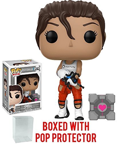 Funko Pop! Games: Portal 2 - Chell with Portal Gun Vinyl Figure (Bundled with Pop BOX PROTECTOR CASE)