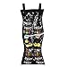 Hanging Jewelry Organizer, Dual Sided Closet Organizers , Earrings Bracelet Necklace Socks Pantyhose Storage Display Bag (Black (24 Pockets & 16 Hook-and-Loop Tabs))
