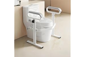 Toilet Rails for Seniors, Extra Wide Toilet Security Rails, Adjustable Height Toilet Handle, Toilet Security Frame Suitable f