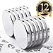 FINDMAG 12 Pack Strong Neodymium Disc Magnets with Double-Sided Adhesive, Powerful Permanent Rare Earth Magnets, Fridge, DIY, Building, Scientific, Craft, Office Magnets, 1.26