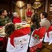 Santa Claus Hat Christmas Chair Back Covers Decorations, 2 Pcs Mr & Mrs. Santa Claus Chair Red Hat Dining Chair Slipcovers Set for Christmas Holiday Festival Party Home Kitchen Dining Room Décor