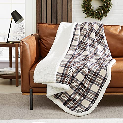 Eddie Bauer Throw Blanket, Reversible Sherpa Fleece Bedding, Home