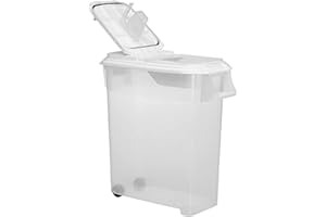 Buddeez Airtight Pet Food Storage Container - 50 QT Capacity Dog Food Storage Container, Cat Food Container, Bird Seed Storage Container, Rolling Storage Bin, Air Tight with White Lid