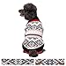 Blueberry Pet Nordic Pattern Inspired Fair Isle Black and White Snowflakes Dog Sweater, Back Length 10
