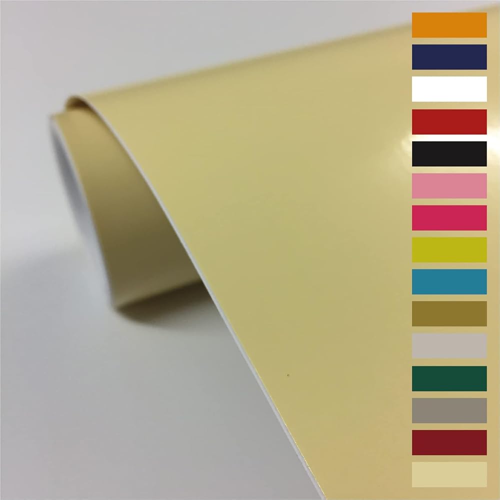 vgoltd Gloss Self-Adhesive Vinyl Wrap Cream 60x1000 cm Furniture Sticker