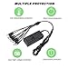 Gonine 12V 5A Security Camera CCTV Power Supply Adapter with 8-Way Power Splitter, AC 100-240V to DC 12 Volt 5A 4A 3.5A 3A 2.5A 2A Lorex, Night Owl, Swann, Annke, Q-See Camera System Cables.
