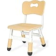 JIAOQIU Kids Height Adjustable Toddler Chair Max Load 220LBS Plastic Indoor Outdoor for Children Age 1-6 School Home Daycare Use Burlywood