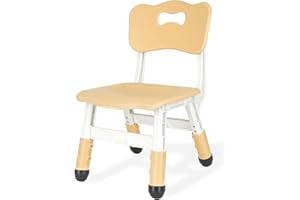 JIAOQIU Kids Height Adjustable Toddler Chair Max Load 220LBS Plastic Indoor Outdoor for Children Age 1-6 School Home Daycare Use Burlywood