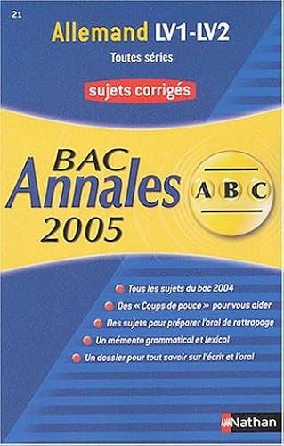 Download Allemand LV1-LV2 toutes séries : Sujets corrigés PDF
