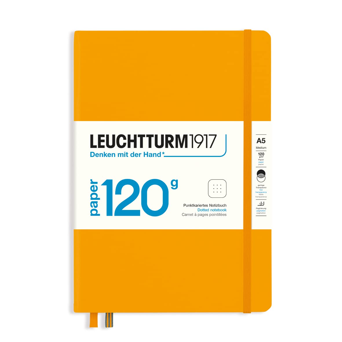 LEUCHTTURM1917 367126 Notebook Medium (A5), Edition 120, Hardcover, 203 Numbered Pages, Rising Sun, Dotted with 120g/sqm Paper — image 1