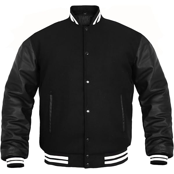 Deckra Mens Varsity Jacket Satin Polyester Retro Zip Casual Bomber