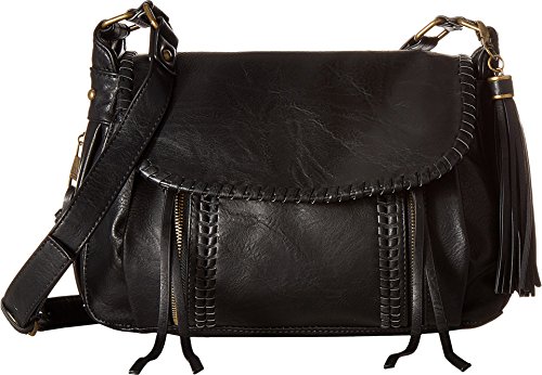 Steve Madden Women's BDee Crossbody Distressed Black Crossbody Bag