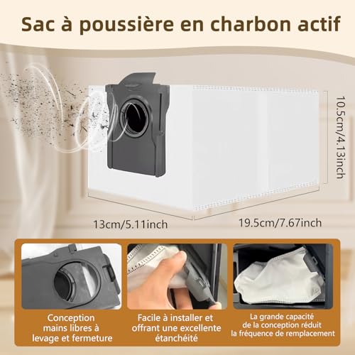 iRobacc 29PCS Accessoires pour Dreame X50 Ultra Complete/L50 Pro Ultra/X50 Master, 2 Brosses Principales, 6 Brosses Latérales, 6 Sacs à Poussière au Charbon Actif, 4 Filtres HEPA, 8 Mop Pads, etc.