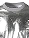 JOGAL Metallic Gold Shirts Nightclub Styles Hoodies Large Silver