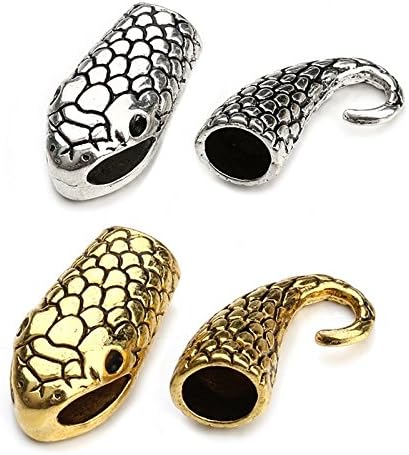 6 Mixed Snake Head Clasps Cap Hook Findings Jewelry Making Necklace Bracelet Leather Cord