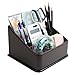 JackCubeDesign Remote Holder, TV Remote Caddy Organizer, Storage Controller with 3 Spacious Compartments(Brown) - :MK122