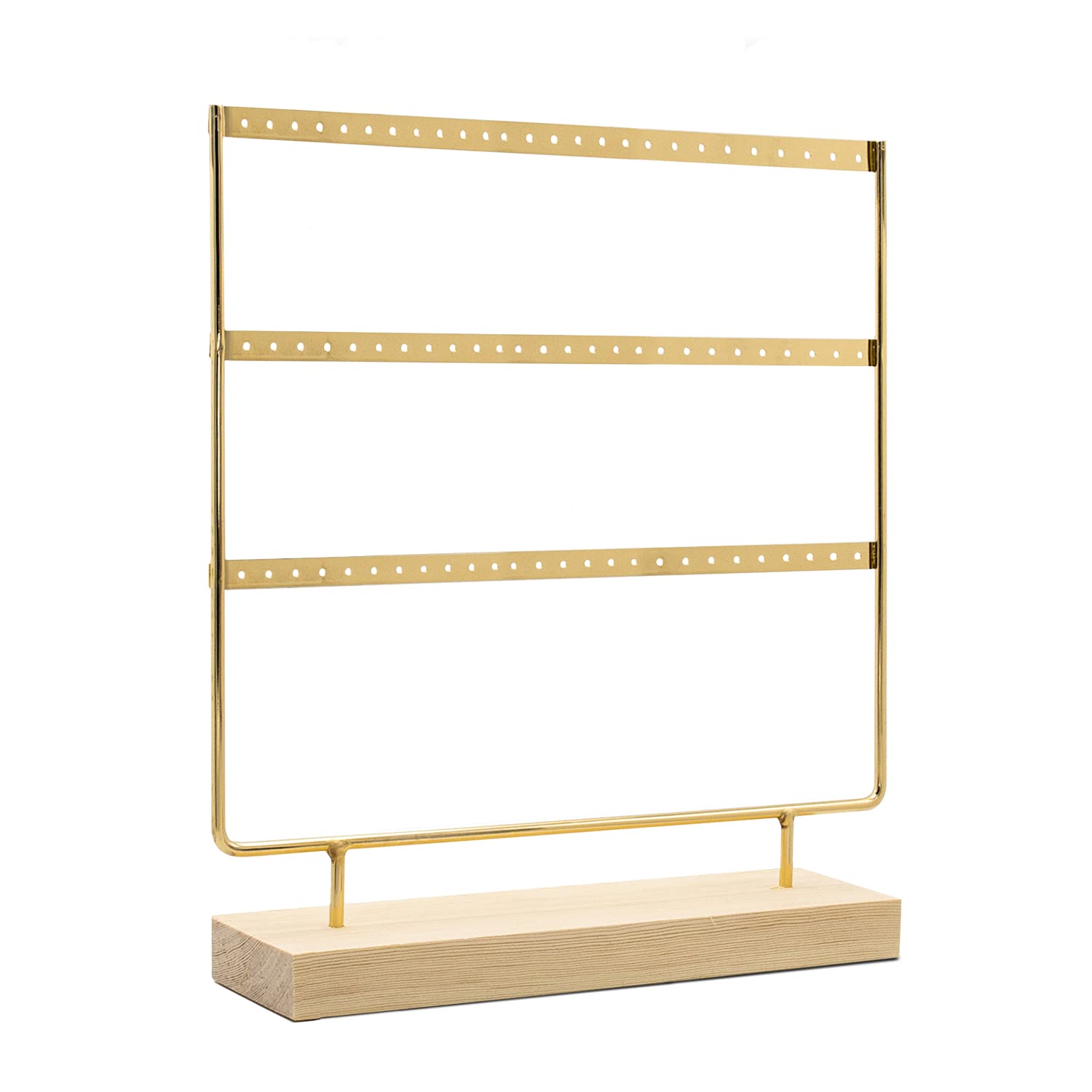 Ruby - Jewelry Organizer, 72 Holes Wooden and Metal Earring Display, Vintage Jewelry Case 29x27cm, Jewelry Organizer, Jeweler's Earrings