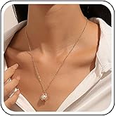 Andelaisi Boho Pearl Choker Necklace Vintage Pearl Bead Necklace Choker Gold Pearl Pendant Necklace Round Pearl Chain Necklace Jewelry for Women