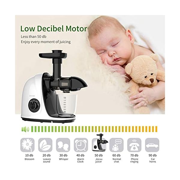 Jocuu Slow Masticating Juicer with Soft/Hard Modes Easy to Clean Quiet Motor & Reverse Function Cold Press Juicer for…