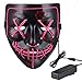 Anroll Halloween Mask LED Light Up Purge Mask for Festival Cosplay Halloween Costume