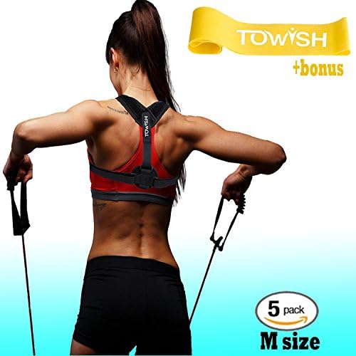 Posture Corrector for Women and Men - Adjustable Back Support - Premium Aid Back Brace Helps with Bad Shoulder,Clavicle Alignment and Cervical Neck Pain - Figure 8 Medical Correction Device M size