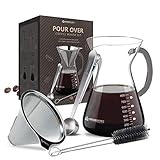 Pour Over Coffee Maker Set - 34 oz Glass