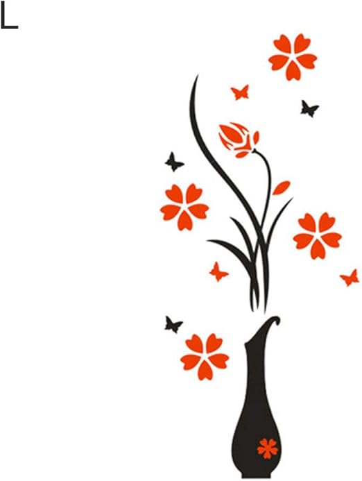 Amazon Com Moo1deer Wall Sticker Decal Home Decor 3d Vases Plum Flower Removable Mirror Wall Decal Sticker Home Hallway Decor For Home Nursery Cafe Decor L Kitchen Dining