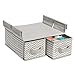 InterDesign Chevron Soft Closet Storage - Hanging Shelf with Two Drawers for Wire Shelving Systems, Taupe/Natural