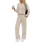 WIHOLL Lounge Sets for Women 2 Piece Travel Vacation Outfits Fall Sweatsuit Tracksuit