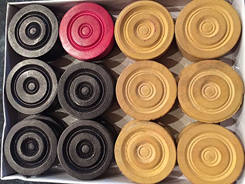 24 wooden carrom game coins and striker set ,wooden che…