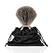 Miusco Men's Shaving Set, Safety Razor, Badger Hair Shaving Brush, Shaving Stand, Dark Chrome