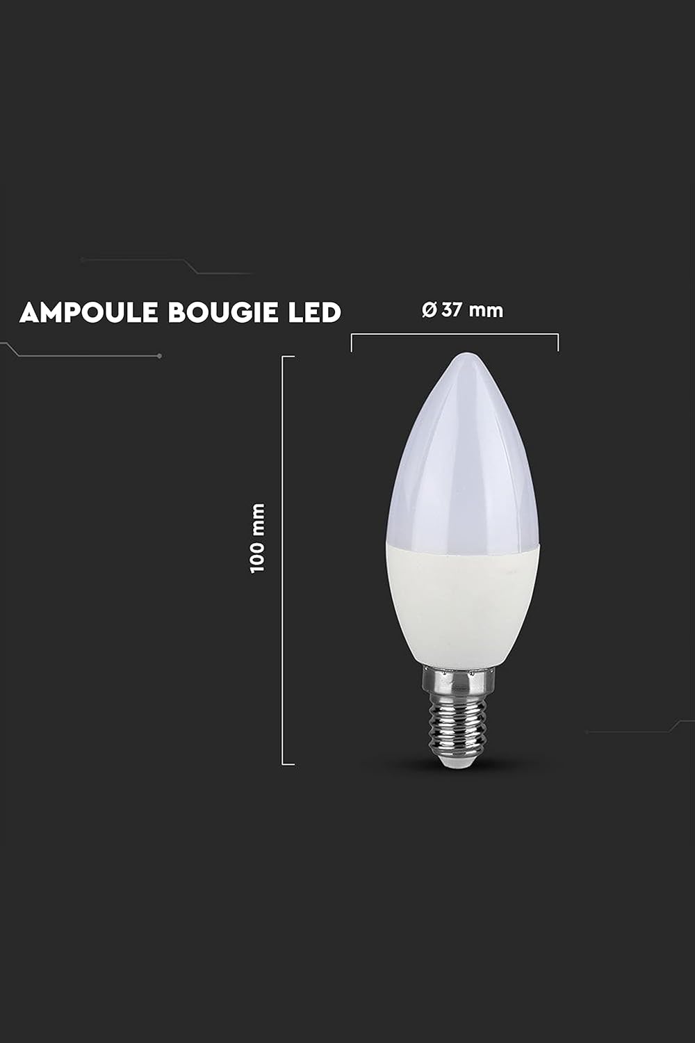 V-TAC E14 LED Candle Bulbs, Day White, 5 Count (Pack of 1) - Image 5