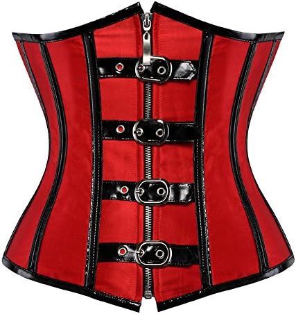 LFFW The Front Zipper and Buckle Corset/Faux Leather Basque Underbust