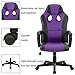 SEATZONE Smile Face Series Leather Gaming Chair, Racing Style Large Bucket Seat Computer Desk Chair, Executive Office Swivel Chair with Headrest, Purple