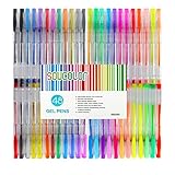 Soucolor 48 Piece Multicolor Gel Pens Set - Ideal for Adult Coloring Books ,Scrapbooking,Doodling,Drawing and Craft