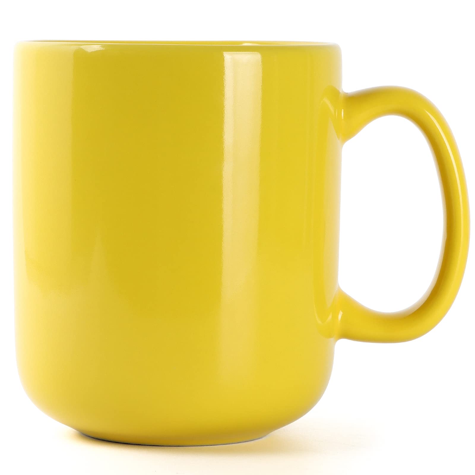 SHOWFULL 20 OZ Large Mug, 600ml Porcelain Extra Big Ceramic Cup for Tea Coffee Hot Chocolate Latte, Yellow