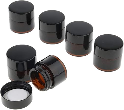 Amazon 化粧品容器 丸いガラスの瓶 化粧品 顔 クリーム ローション 5g 6個セット Cuticate メイクボックス 通販