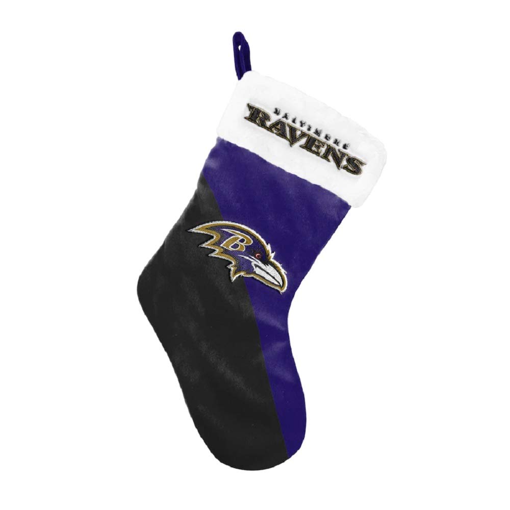 Forever Collectibles Foco NFL Baltimore Ravens 2020 Basic Santa Claus Stocking Stocking Santa Claus Christmas