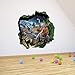 Top-me 3d Dinosaurs Through the Wall Stickers Jurassic Park Home Decoration Diy Cartoon Kids Room Wall Decal Movie Mural Art 1439+2 Magic Ties