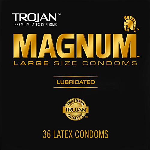 TROJAN MAGNUM LUBRICATED LARGE CONDOMS, COMFORTABLE AND SMOOTH...