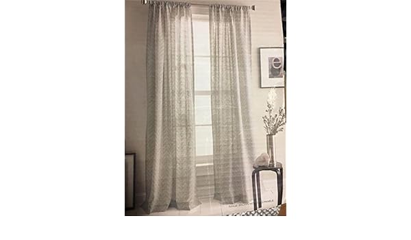 Amazon Com Dkny Chevron Stripe Rod Pocket Window Panels Curtains
