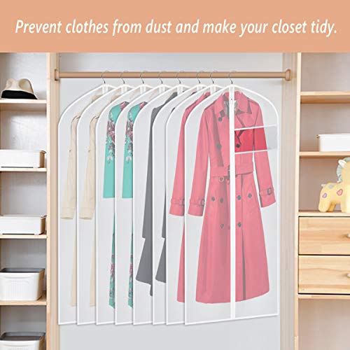 KEEGH Hanging Garment Bag Suit Long Dress Protector Bags for Clothing Closet Storage Full Zipper (Set of 8) PEVA Moth-Proof Lightweight Breathable Clothes Dust Cover 60 inches - Thumbnail 6