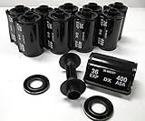 Ultrafine Heavy Duty Re-Usable 35mm Cassette DX400 Coded Snap-Caps 10 PACK for bulk film loading