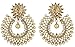 Muchmore Girl's Ethnic Fashion Beautiful Gold Plated Crystal Stone Polki Earrings with Maangtikka Jewelry