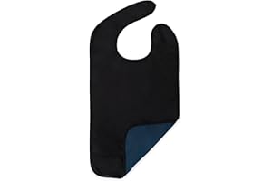 Shorewood Medical Adult Bib for Men, Women. Adjustable neck. Waterproof Inner Lining & Crumb Catcher.Machine wash & Dry