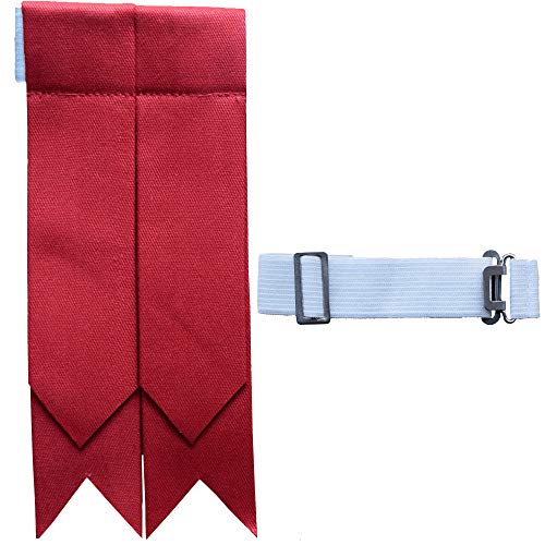 New Solid Plain Black, Royal Stewart Tartan Many More Kilt Flashes Multi Colors (Red) - Thumbnail 2