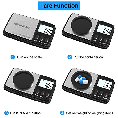 Gram Scale, Weightman Pocket Scale 200g x 0.01g with 50g Calibration